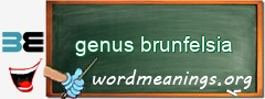 WordMeaning blackboard for genus brunfelsia